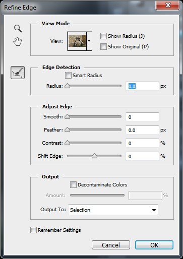 Refine Edge window will pop-up